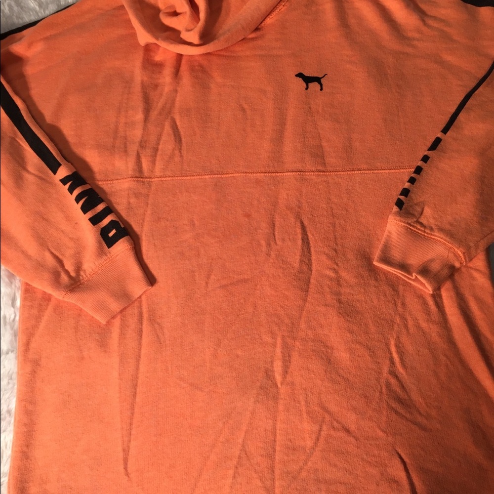 Pink Victoria Secret orange hoodie xs